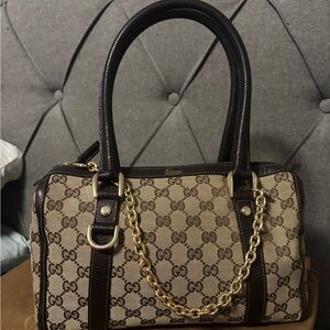 Gucci Brown Monogram Canvas Handbag